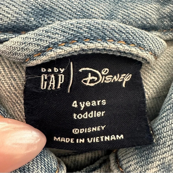 Baby Gap X Disney size 4T Blue Mickey Mouse Jean Jacket Snap Up Embroidered Boys - Picture 4 of 4